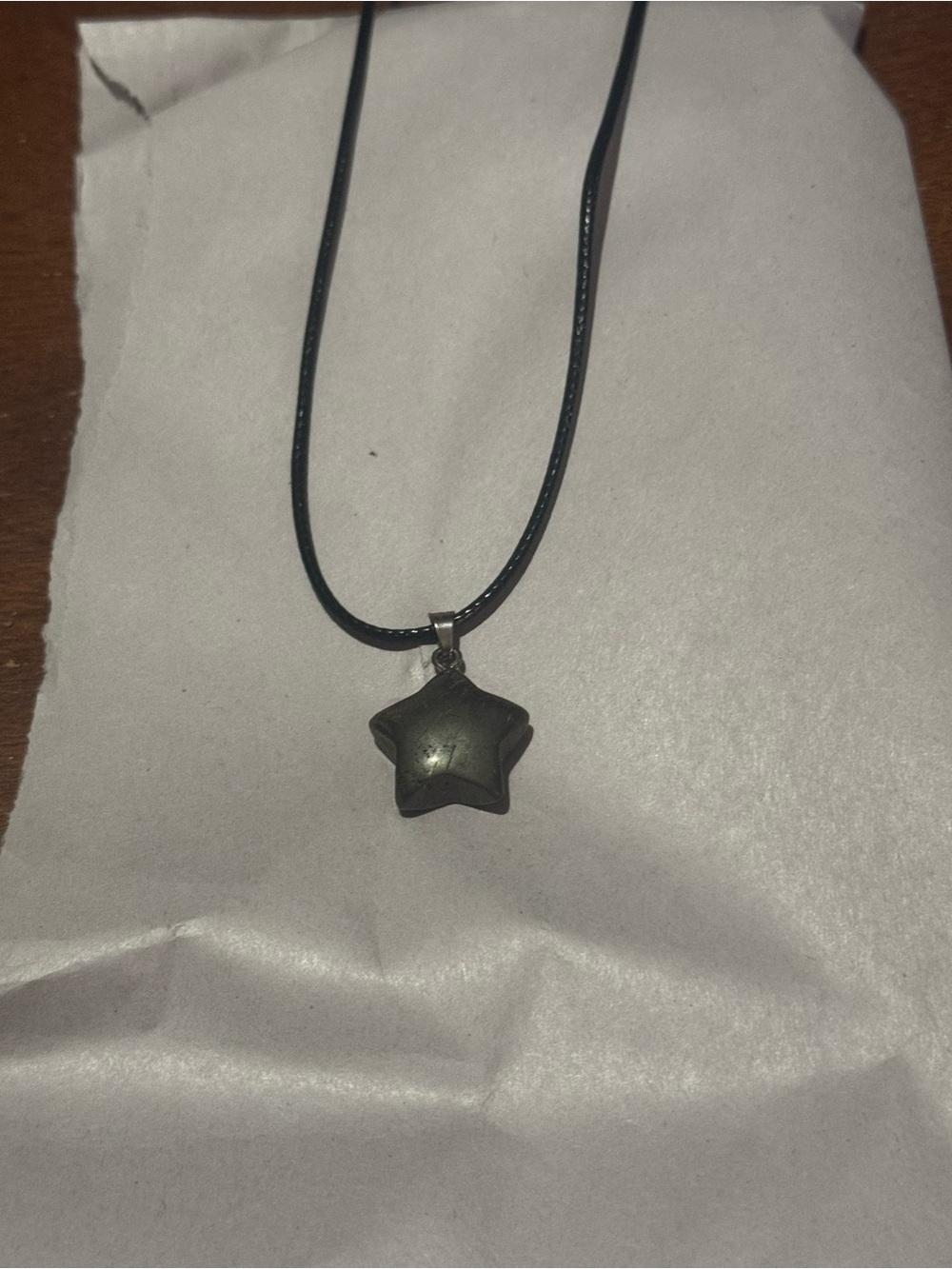 Star Pendant Necklace in Dark Gray